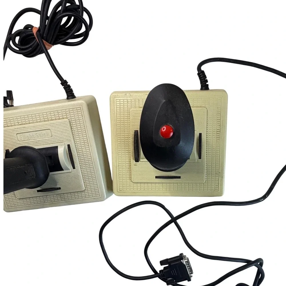 Vtg CH Products FlightStick Joystick Pair 15-Pin Game Port Retro PC Gaming Gamer